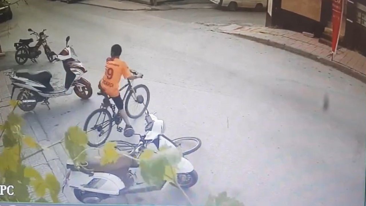 2 bisikletin 40 saniyede çalındığı anlar güvenlik kamerasında