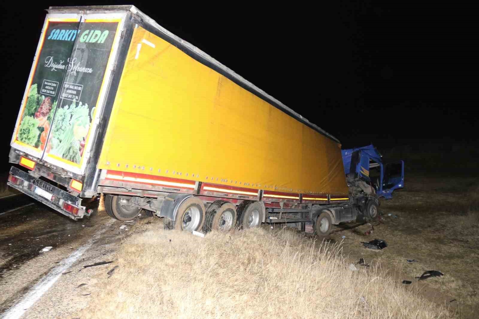 Tır ile kamyonet kafa kafaya çarpıştı: 2 ölü-5