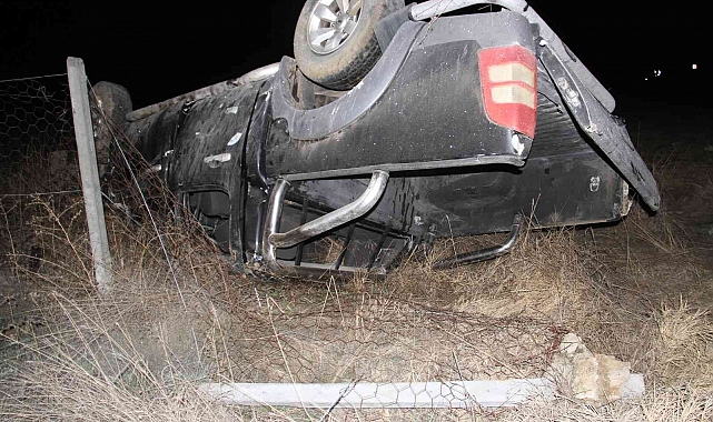 Konya'da kamyonet devrildi: 1 ölü, 1 yaralı