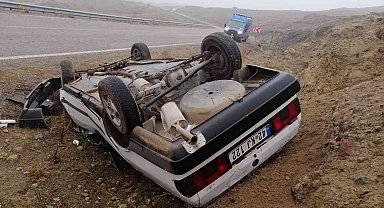 Konya'da otomobil takla attı: 1 yaralı