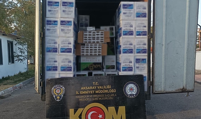Aksaray'da sahte bandrollü 3 milyon 630 bin makaron ele geçirildi