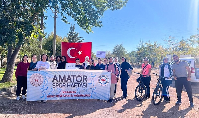Karaman'da öğrencileri doğa ve sağlık için pedal çevirdi