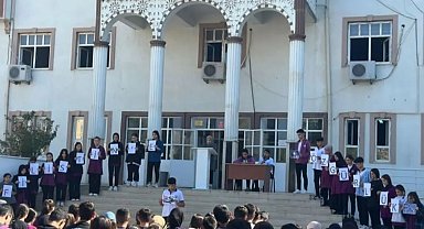 Silopi'de imam hatip lisesi öğrencilerinden Gazze ile dayanışma mesajı