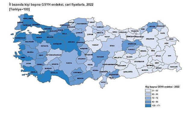 Eskişehir'de 2022 yılı GSYH 11 bin 62 dolar oldu