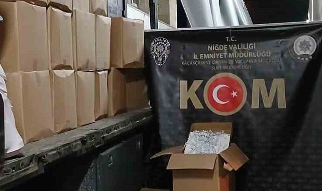 Niğde'de 3 milyon 750 bin makaron ele geçirildi