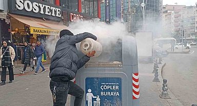 Batman'da çöp konteynerinde çıkan yangın büyümeden söndürüldü