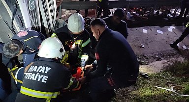 Belen'de ağır tonajlı araç kazası: 1 yaralı