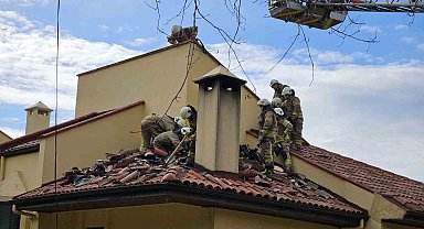 Sarıyer'de lüks villada çıkan yangın paniğe neden oldu