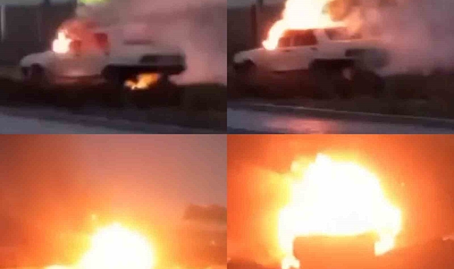 Tofaş marka otomobilini yaktı, bir de görüntüsünü çekti