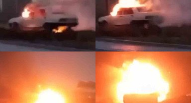 Tofaş marka otomobilini yaktı, bir de görüntüsünü çekti