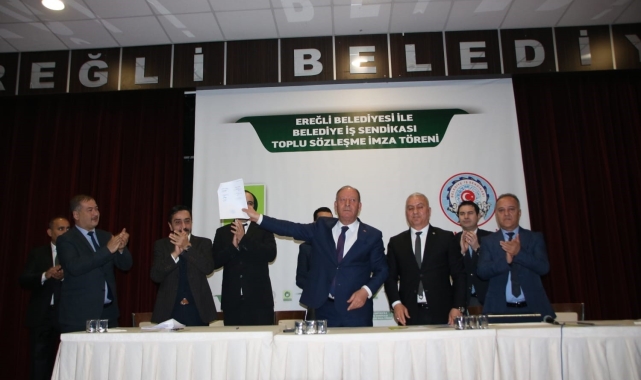 Ereğli Belediyesi ile Belediye İş Sendikası toplu sözleşme imza töreni