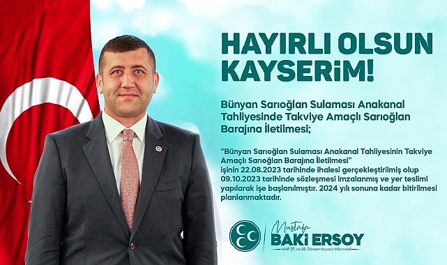 MHP'li Ersoy'dan Kayseri tarımına müjdeler