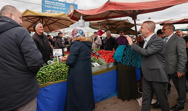 Sincan Belediye Başkanı Ercan'dan semt pazarına ziyaret
