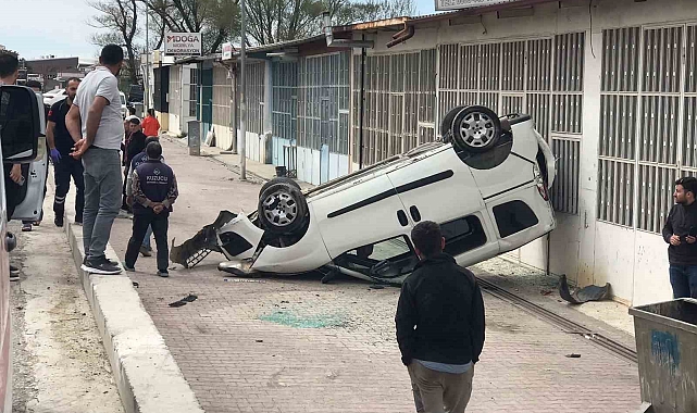 Konya'da hafif ticari araç takla attı: 1 yaralı