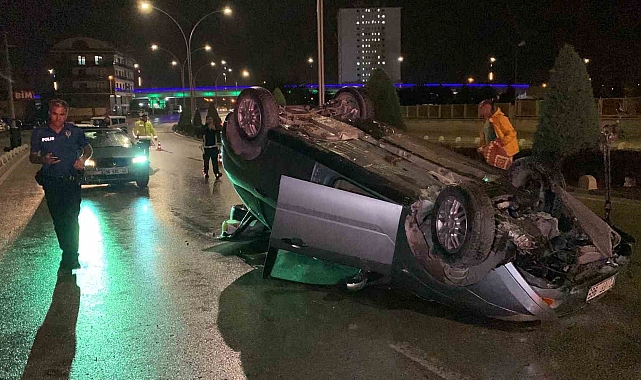 Karaman'da kontrolden çıkan otomobil devrildi: 1 yaralı