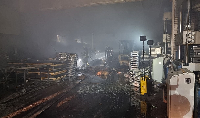 Kayseri'de soba imalathanesinde yangın