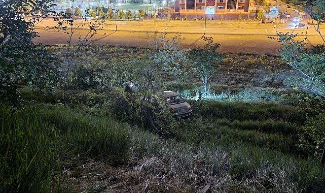 Park halindeki otomobil kayarak aşağı uçtu