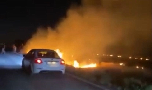 Ereğli'de arpa ekili arazi alev alev yandı