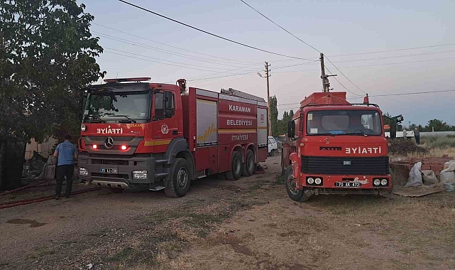 Karaman'da depo yangını korkuttu