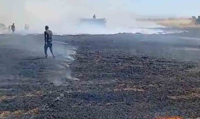 Karapınar buğday ekili tarlada çıkan yangında 15 dekar ekili alan zarar gördü