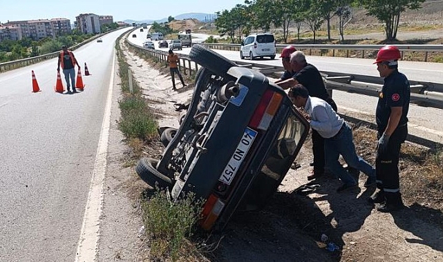 Kırıkkale'de otomobil takla attı: 1 yaralı