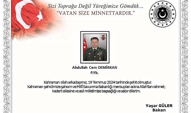 Abdullah Cem Demirkan şehit oldu