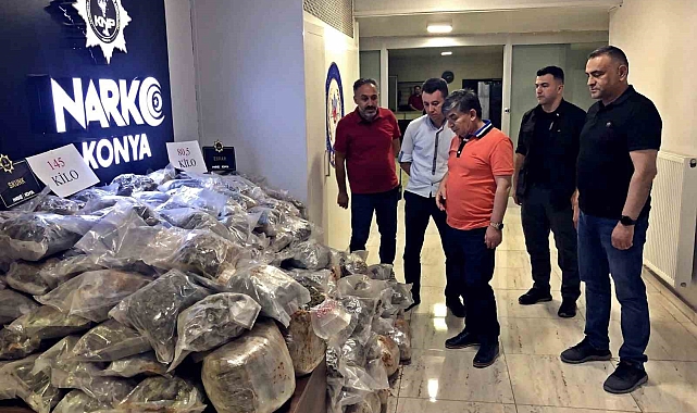 Konya'da araç içerisinden 225 kilo uyuşturucu madde çıktı