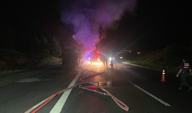 Ankara'da tır alev alev yandı