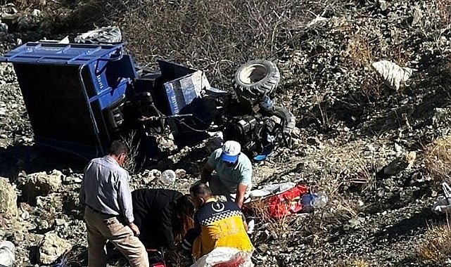 Çapa motoru şarampole yuvarlandı: 1 ölü 1 yaralı