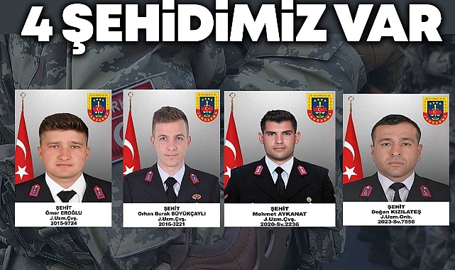 İçişleri Bakanı Yerlikaya: "Şehitlerimize Allah'tan rahmet; ailelerine, kahraman Jandarma Teşkilatımıza ve milletimize başsağlığı diliyorum"