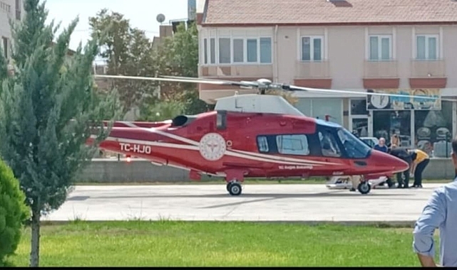 Konya'da hava ambulansı kalp krizi geçiren hasta için havalandı