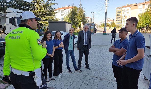 Kulu'da dron destekli yaya geçidi uygulaması yapıldı