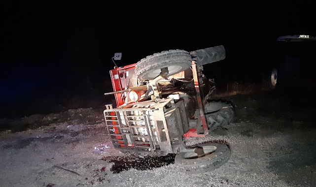 Taktörün devrilmesi sonucu; 1kişi yaralı
