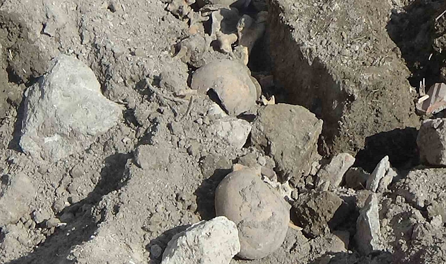 Yıkım çalışması yapılan alanda kemikler bulundu