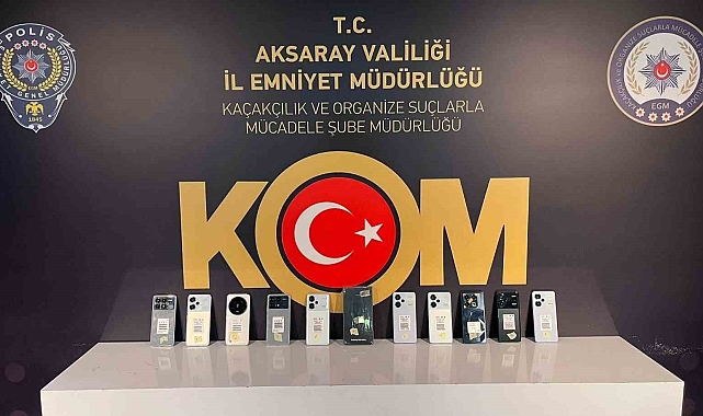 Aksaray'da iş yerinde 11 adet kaçak cep telefonu ele geçirildi