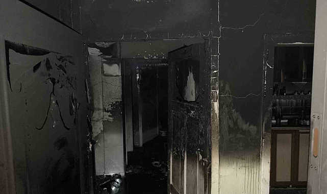 Apartman dairesinde korkutan yangın