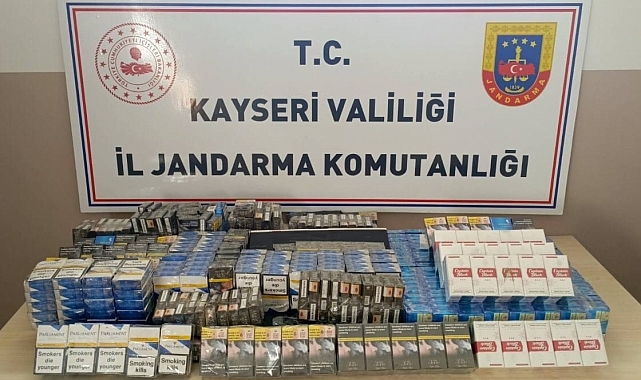 Yol kontrolü yapılan kamyonda 640 paket kaçak sigara bulundu