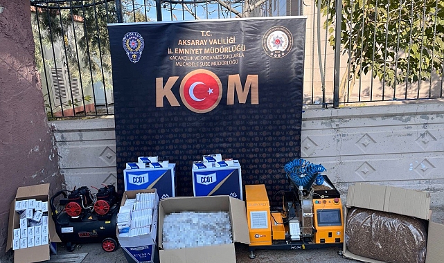 Aksaray'da kaçak sigara ve makaron ele geçirildi