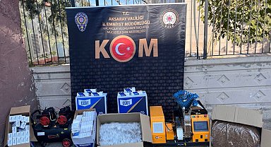 Aksaray'da kaçak sigara ve makaron ele geçirildi