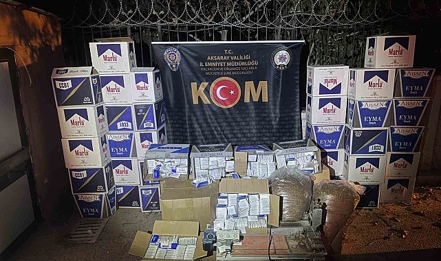 Aksaray'da kaçak sigara ve tütün operasyonu