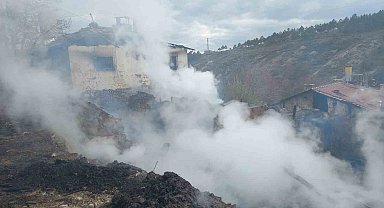 Alevlere teslim olan ev, ahır ve samanlık küle döndü