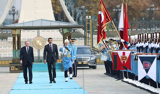 Cumhurbaşkanı Erdoğan, Katar Emiri El Sani'yi resmi törenle karşıladı