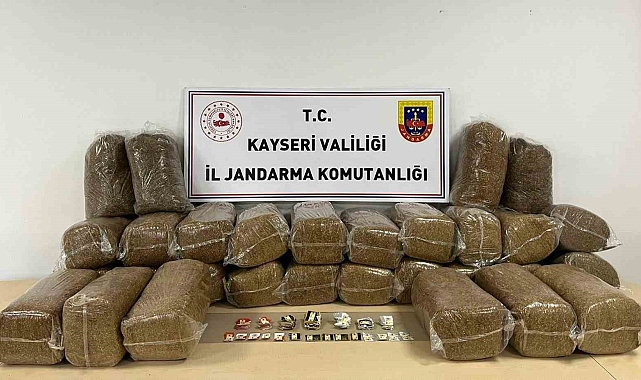 Kayseri'de 183 kilo bandrolsüz tütün ele geçirildi