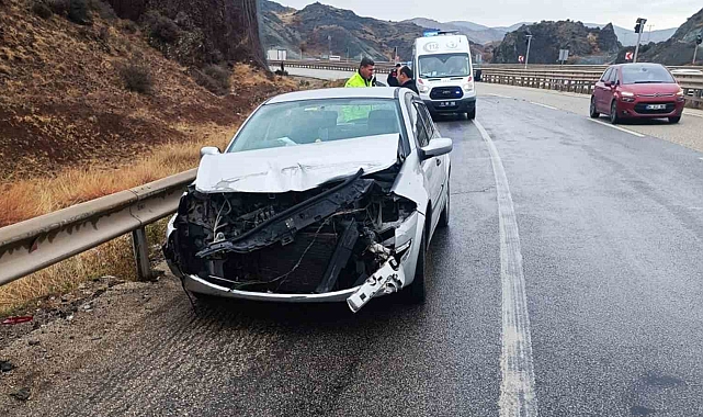Kırıkkale'de iki otomobil çarpıştı: 1 yaralı