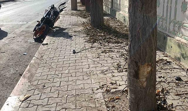 Kontrolden çıkan motosiklet ağaçlara çarparak savruldu: 2 yaralı
