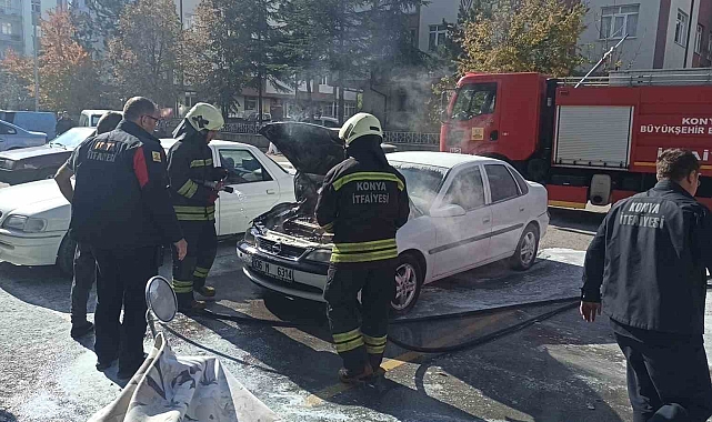 Otomobildeki yangın büyümeden söndürüldü