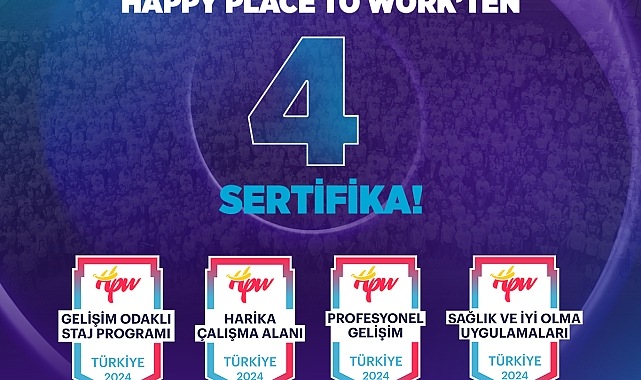 TEI'ye Happy Place to Work'ten 4 sertifika daha