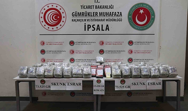 Gümrük Muhafaza ekipleri İpsala ve Esendere Gümrük Kapısı'nda zehir tacirlerine geçit vermedi