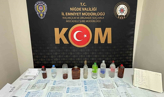 Niğde'de sahte alkol satışı ve tefecilik yapan şahıslara operasyon