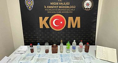 Niğde'de sahte alkol satışı ve tefecilik yapan şahıslara operasyon